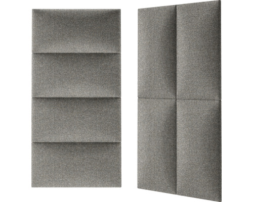 Wandkussen Effen grijs geweven look 30 x 60 cm