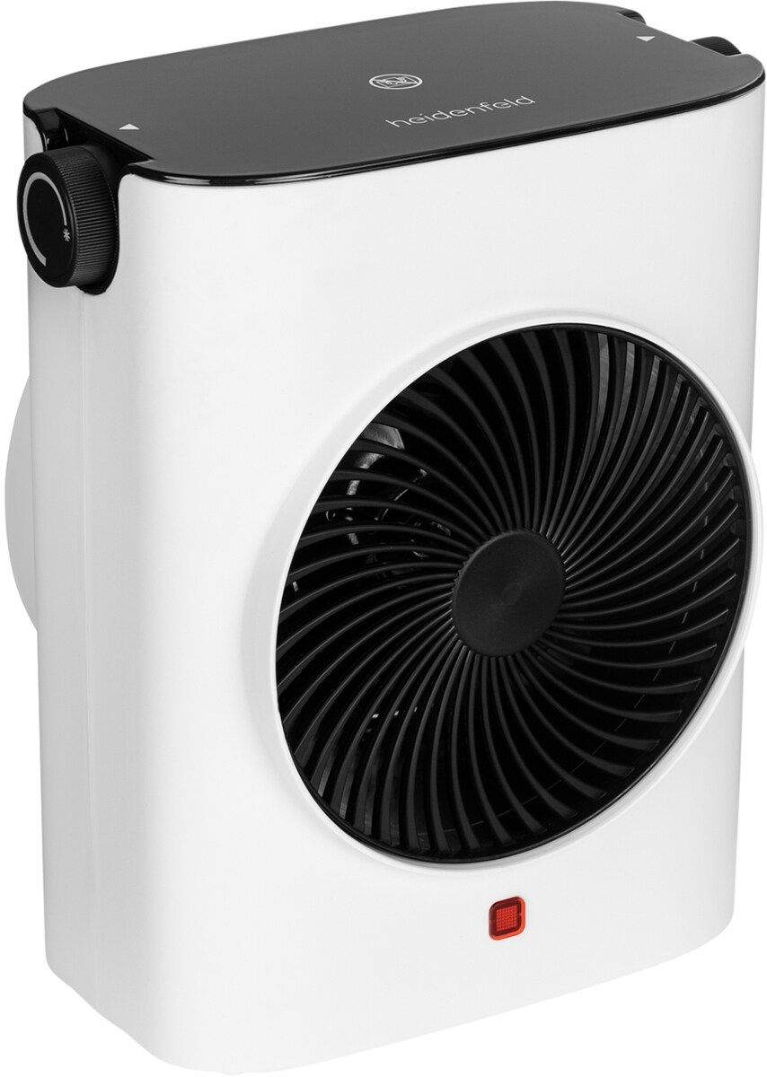 Heidenfeld Heizlüfter HL100, 1000-2000 Watt, Thermostat, Überhitzungsschutz, 25 m², PTC-Elemente