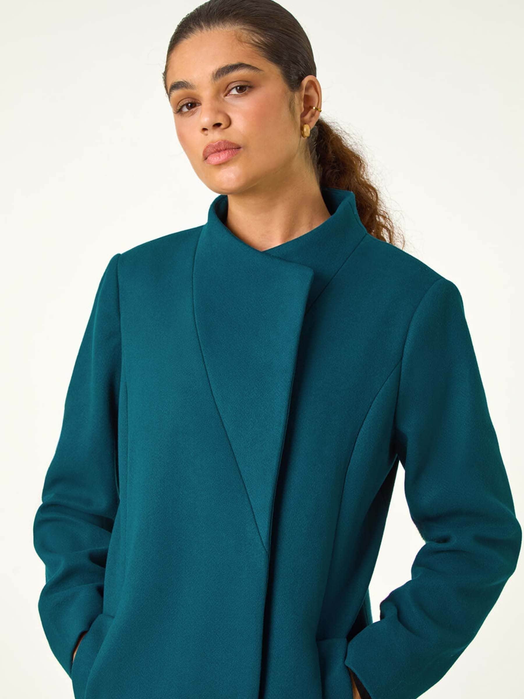Blauw - Roman Tailored Jas met Opstaande kraag