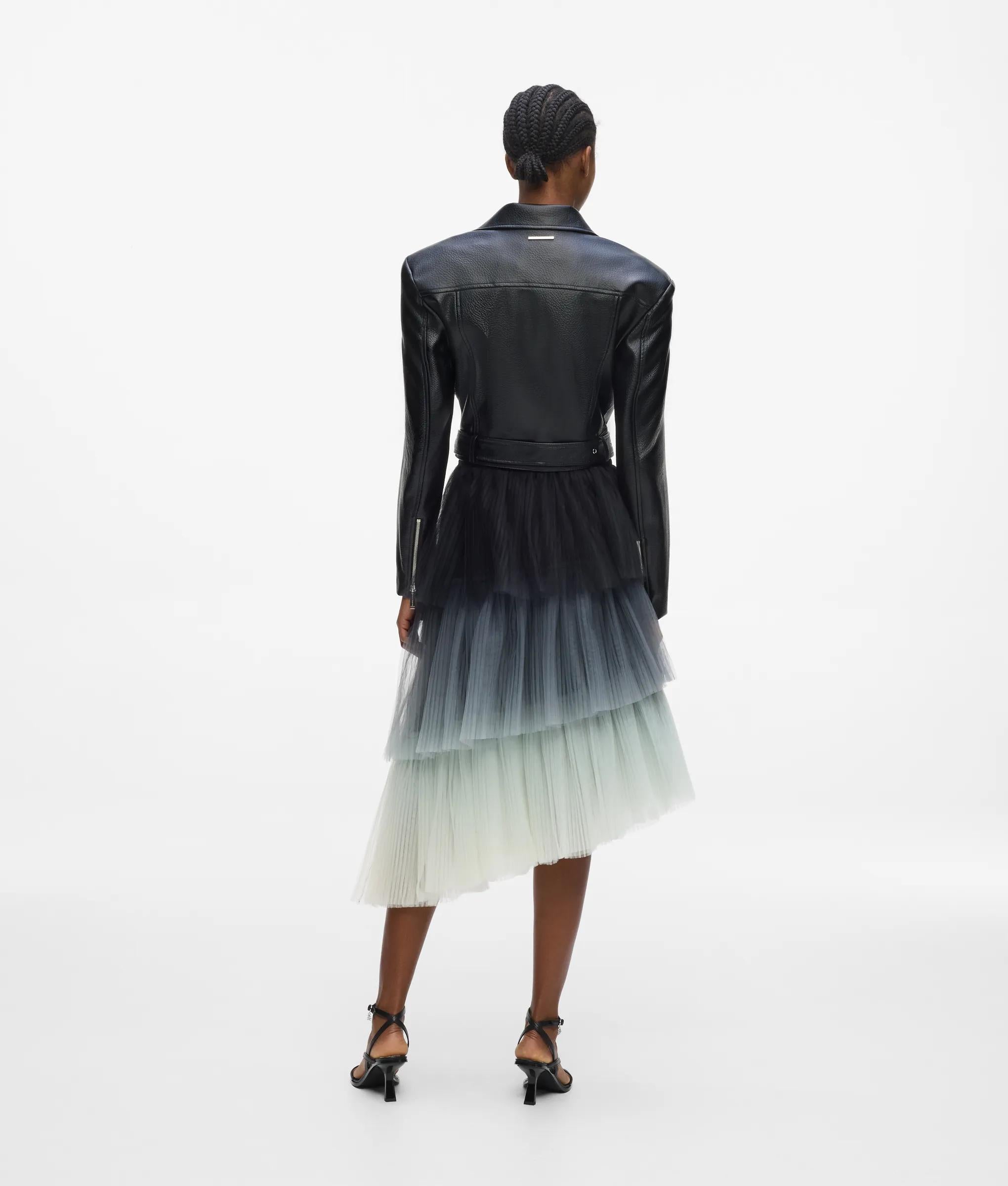 Asymmetrische rok van tule met ombré effect