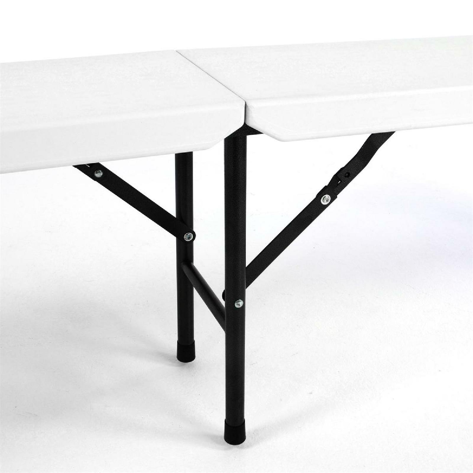 VCM 2er Set Klappbank Bierbank Campingbank 180 cm weiß