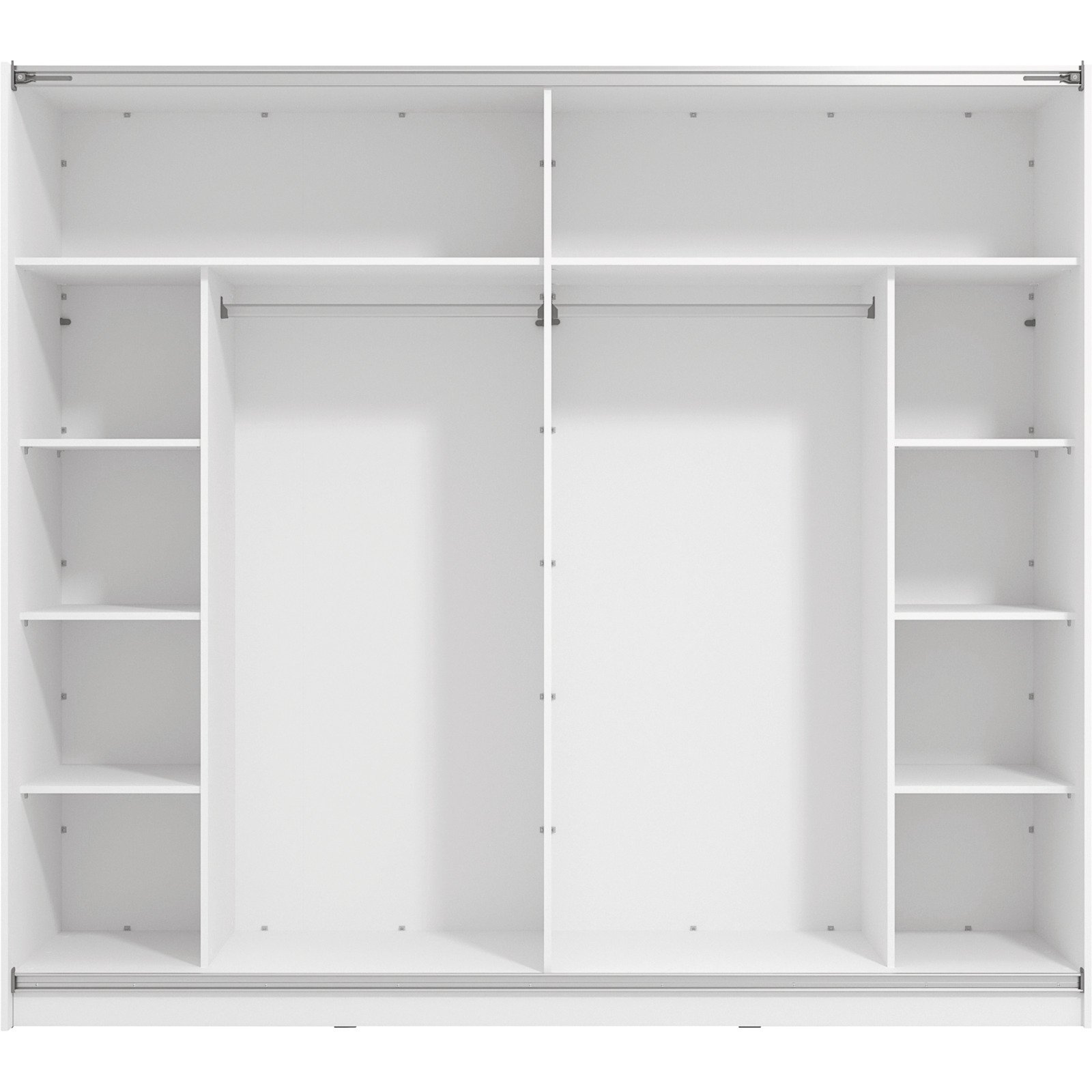 Schwebetürenschrank Sierra Melamin 237 x 210 x 62,5 cm, mit Spiegel weiss