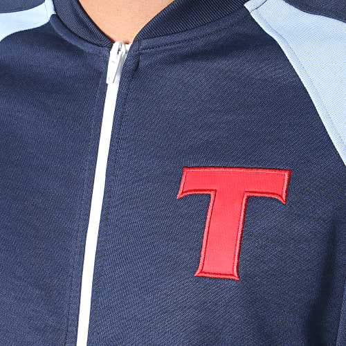Veste Zippée A Bandes Toho Bleu Marine Bleu Clair