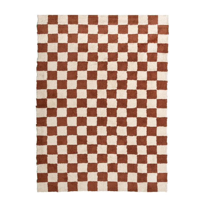 Retro vloerkleed - Gambit Bruin/Wit