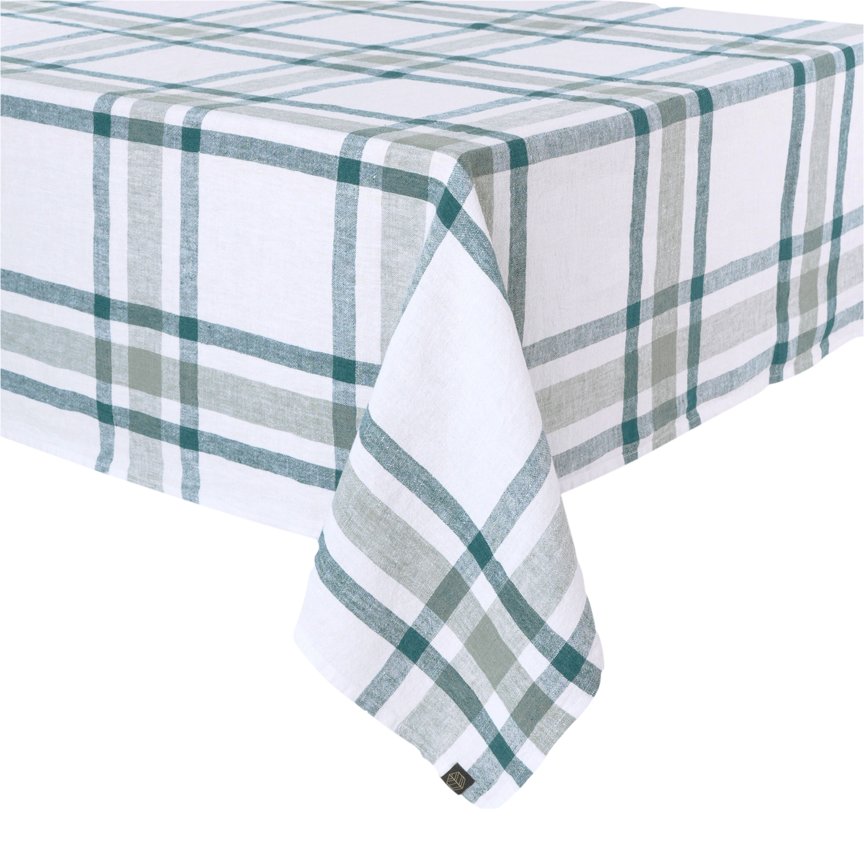 CAPRI - Nappe imprimée en lin | Vert