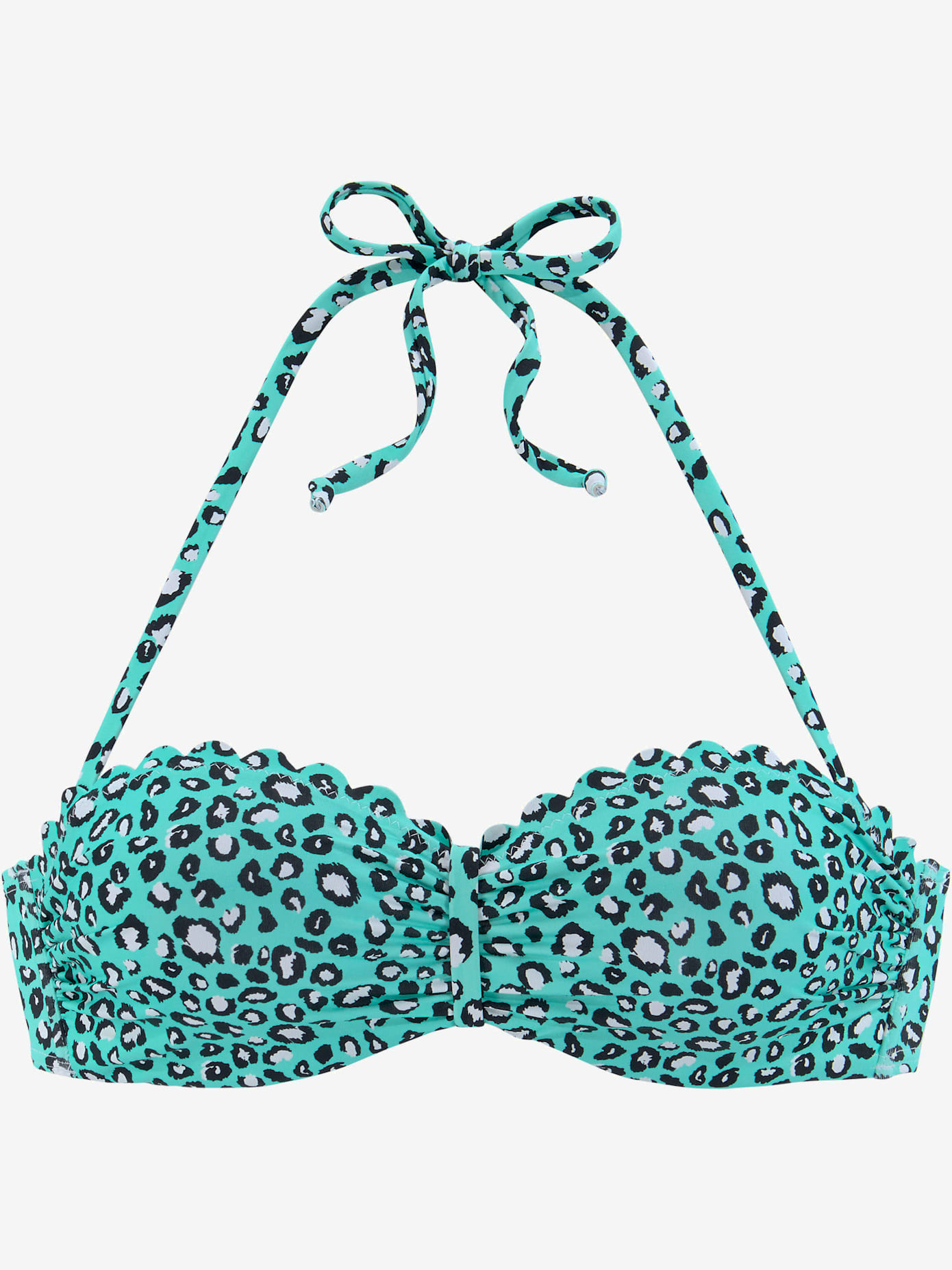 Haut de bikini bandeau à armatures imprimé animal coloré