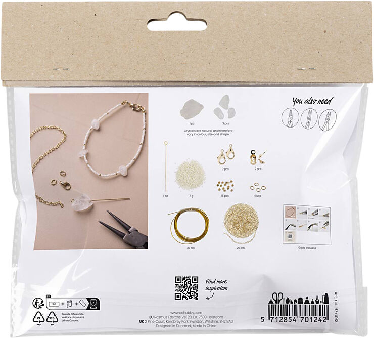 Creativ Company Mini DIY Kit Smykker, Bjergkrystalarmbånd