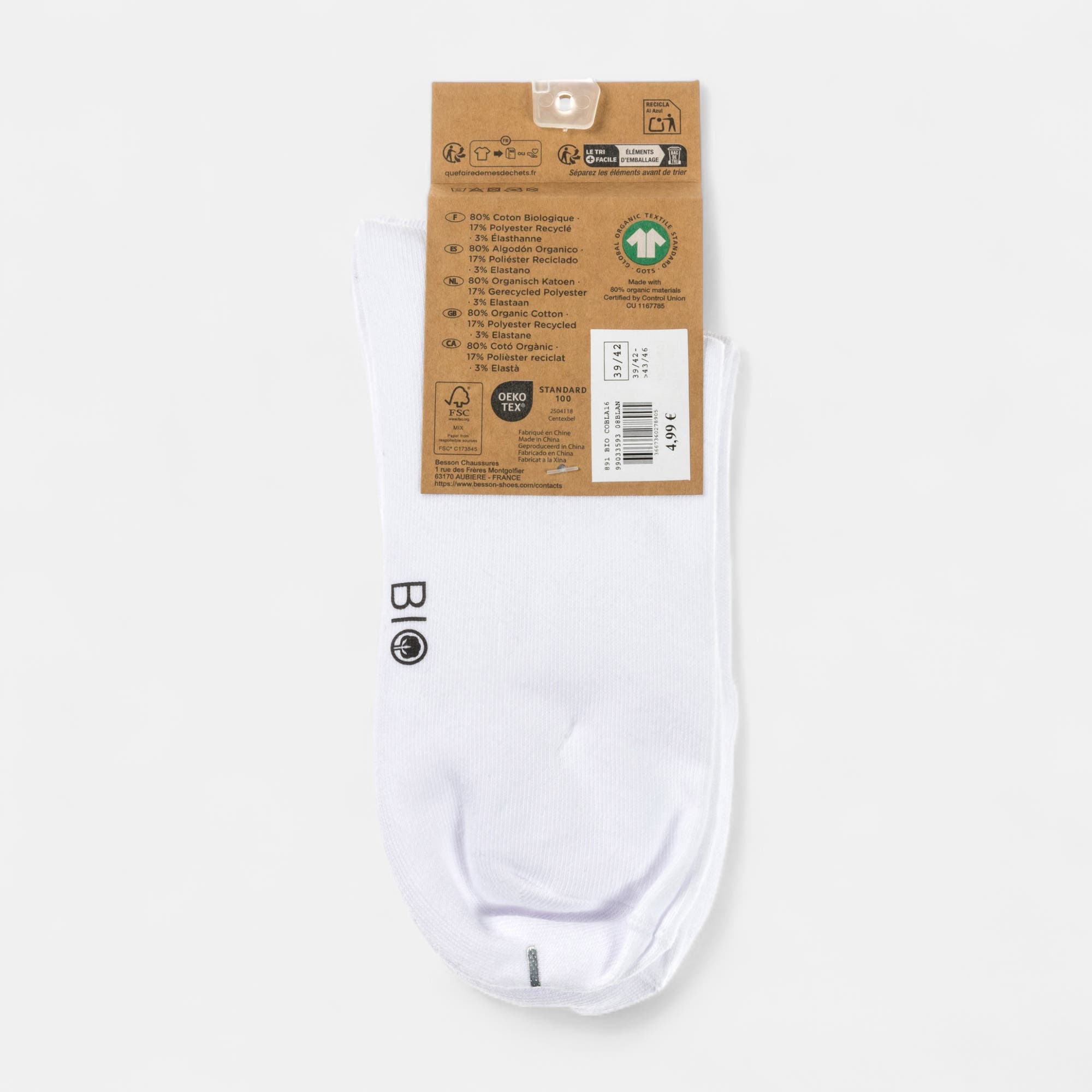 Chaussettes Homme blanc