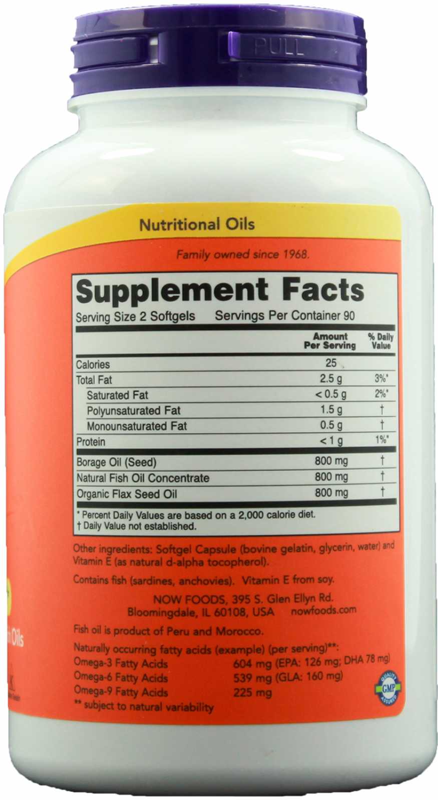 NOW Foods Super Ômega-3-6-9 1200 mg 90 cápsulas lisas