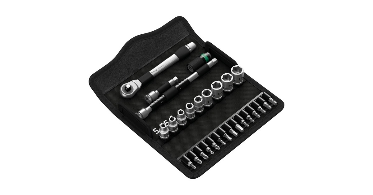 Wera8100 SA 7 Zyklop Metal-ratelset doorsteekvierkant 1/4