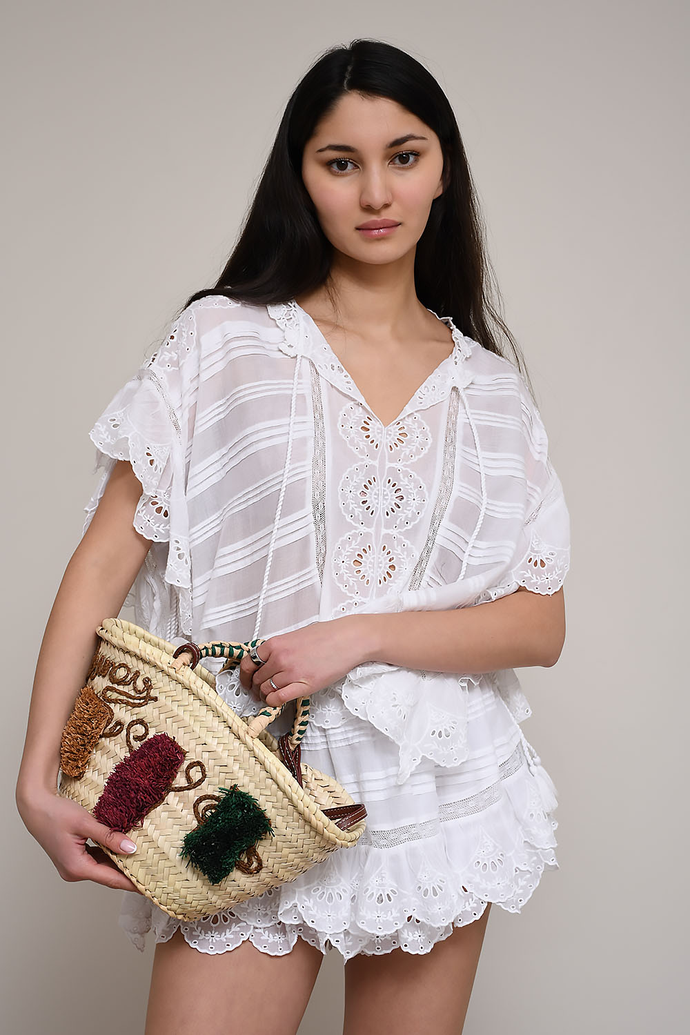 Payton floral lace cotton top