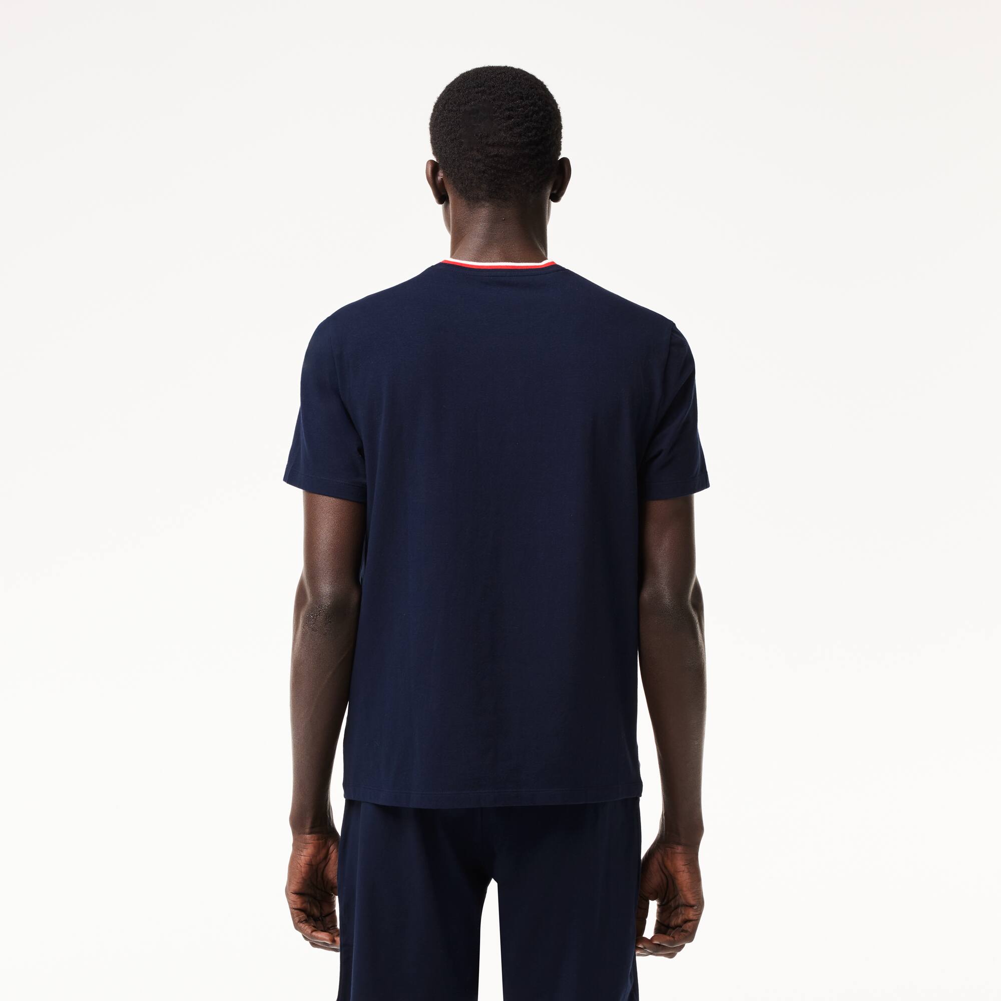 Pyjama-Oberteil mit Kontrastkragen Loungewear - Blau - Lacoste - Herren