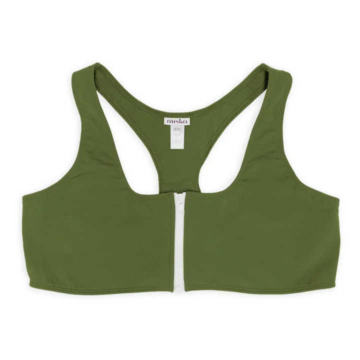 Miska Paris Haut de Maillot de Bain Zippé | Vert kaki