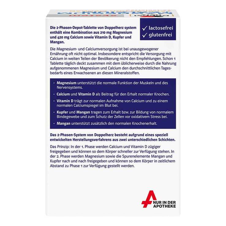 Doppelherz system Magnesium+Calcium+Kupfer und Mangan Tabletten, 60 St