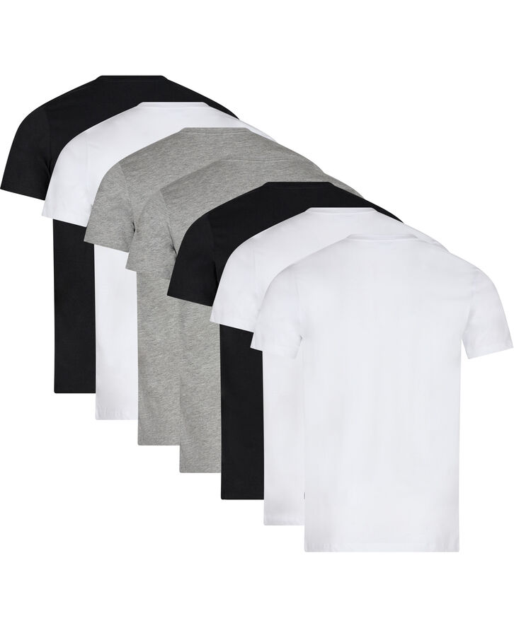 Lindbergh Basic o-neck tee S/S 7 pack Wh/bl/gr