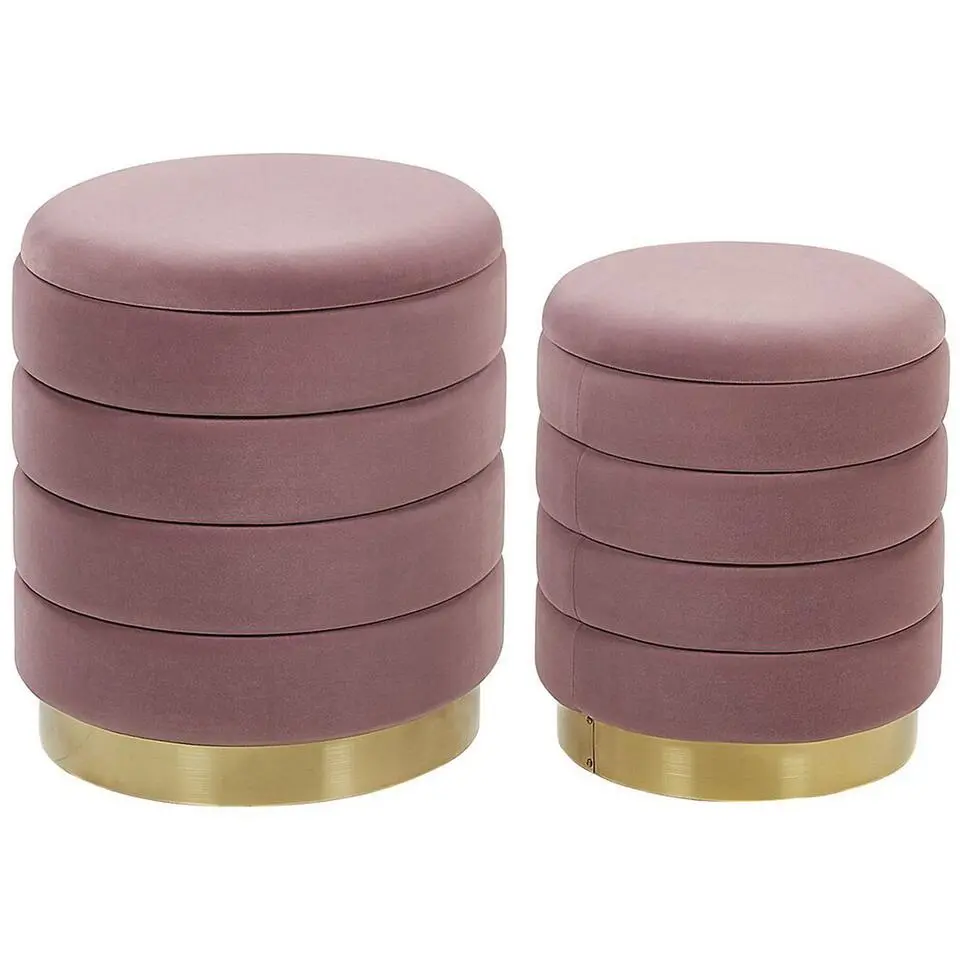 GARLAND - Poef - Roze - 40/33 cm - Fluweel