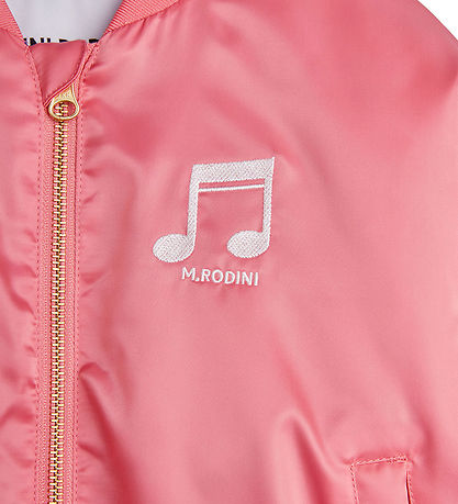 Mini Rodini Jacke - Note Chenille Satin Baseball - Pink