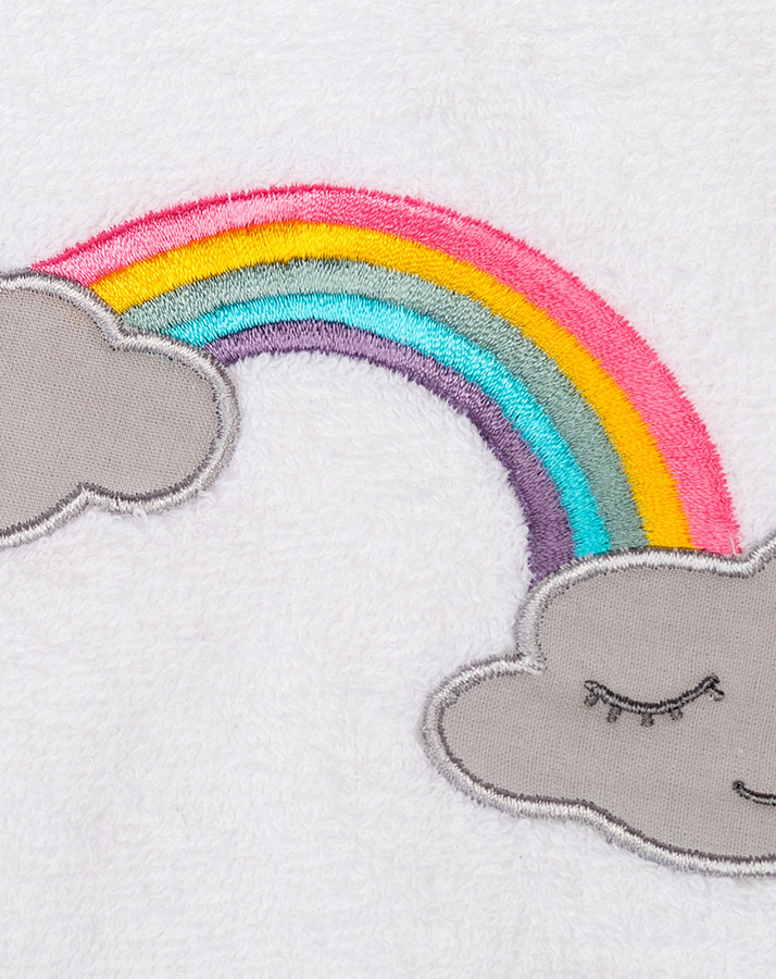 Badeponcho REGENBOGEN in weiß