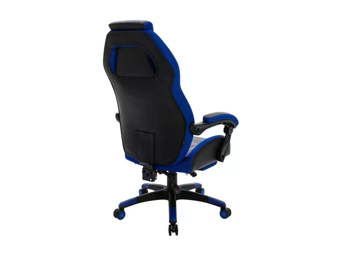Chaise de bureau - Similicuir & Plastique - Noir / Bleu - Clovis