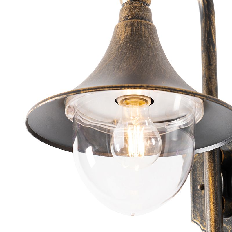 Klassieke buiten wandlamp antiek goud IP44 - Daphne