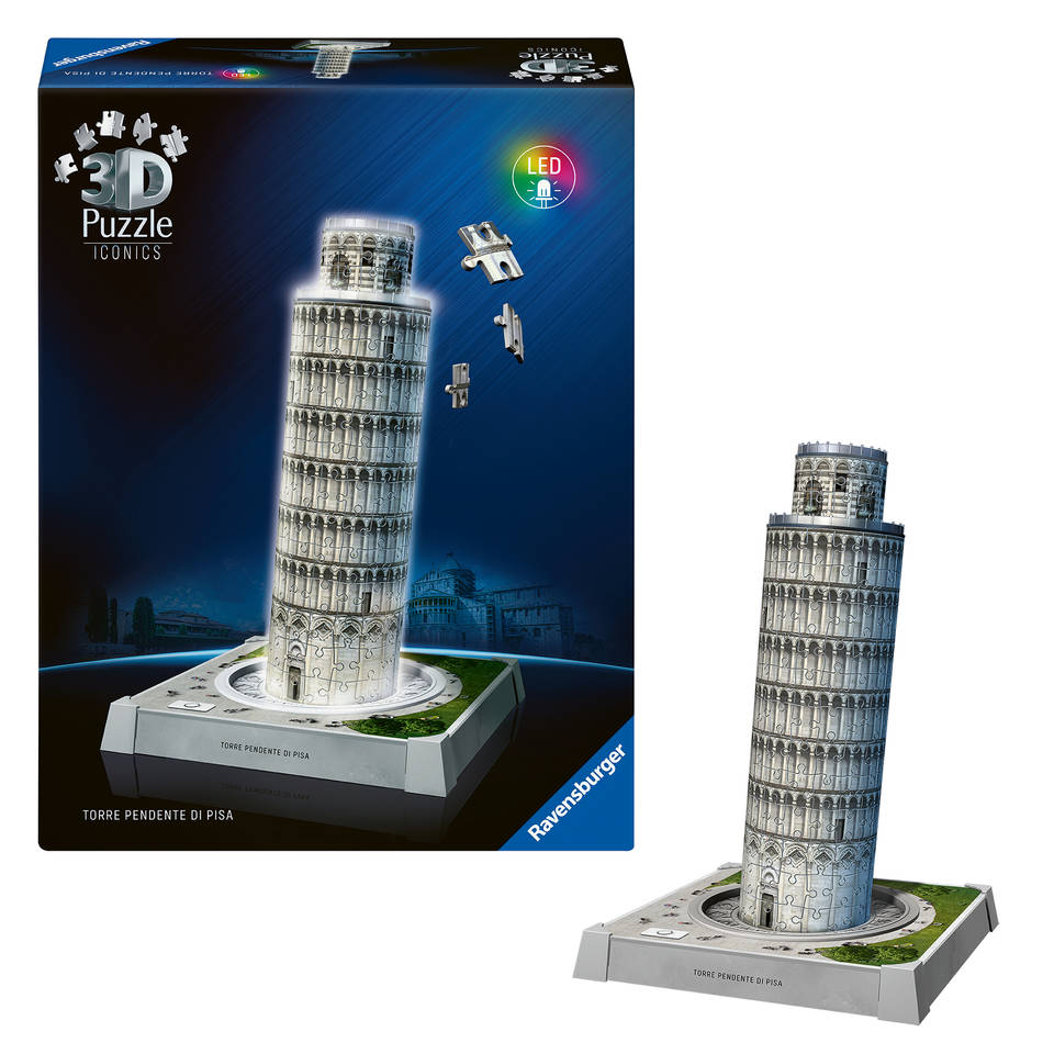 Ravensburger Iconics 3D puzzel Toren van Pisa met licht - 216 stukjes