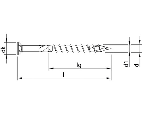 HECO-TOPIX-plus verzonken vlonderschroef met freesribben, TX deeldraad, 5x40 mm, roestvrij staal A2, 200 stuks