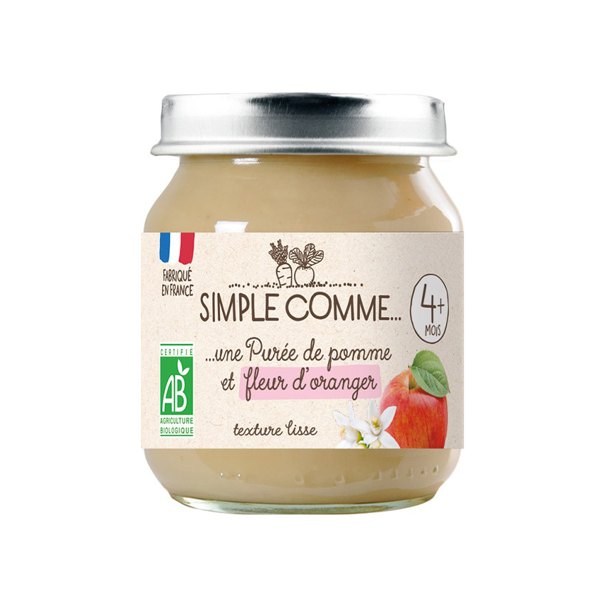 Petit pot pomme et fleur d'oranger bio 125 g