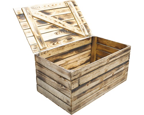 Gevlamde houten kist 85x55x46 cm