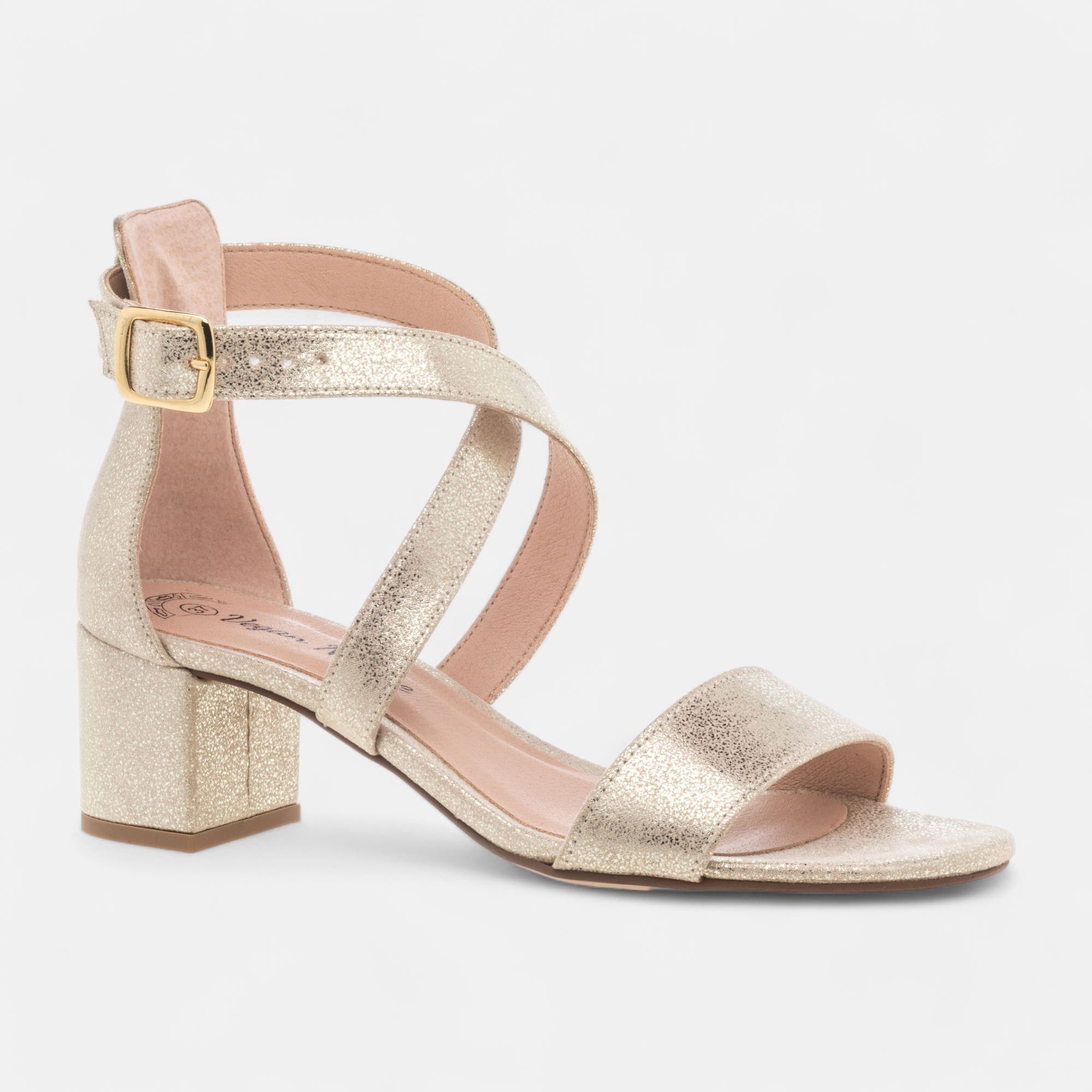 Nu-pieds à talon Femme or