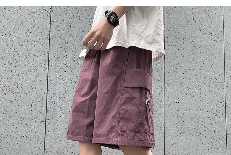 Savenne - Mid Rise Plain Cargo Shorts