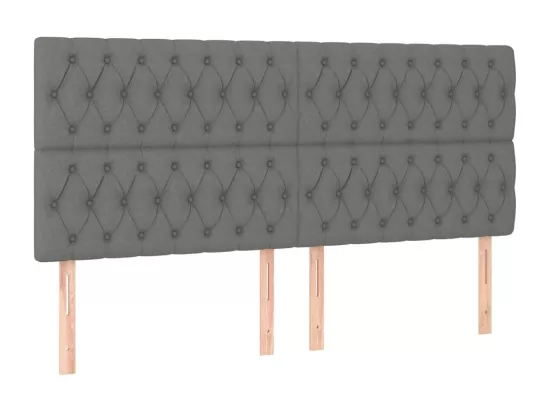 Sommier tapissier et matelas et LED Gris foncé 180x200 cm Tissu