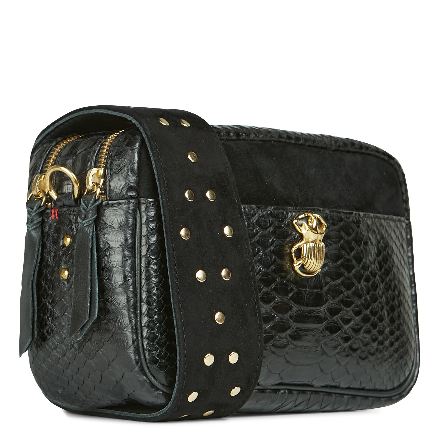 LILY - Sac bandoulière en python | Noir