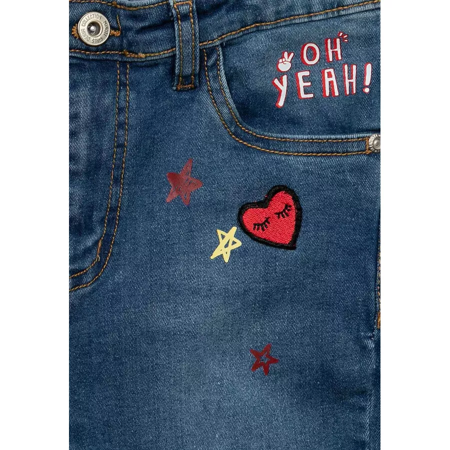 MINOTI Jeans mit Aufnähern Denim-Blau
