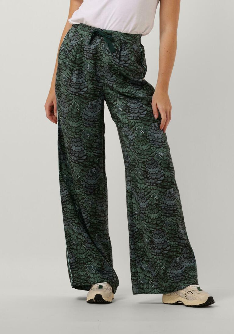 SCOTCH & SODA groene scotch & soda wijde broek eleni high-rise wide leg pyjama pant