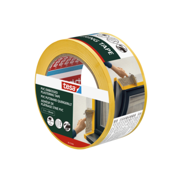 Tesa bepleisteringstape PVC geel reliëf 50 mm x 33 m