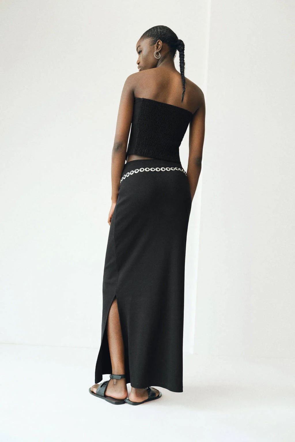 MANGO TEEN maxi rok zwart