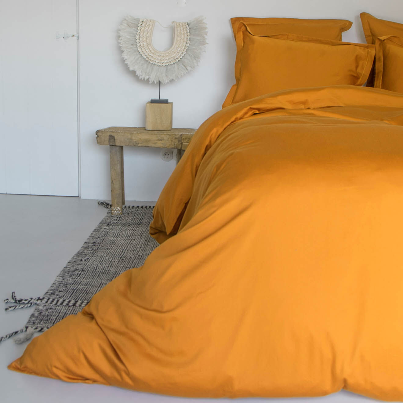Febronie Home Housse de couette 100% Satin de Coton Julia safran