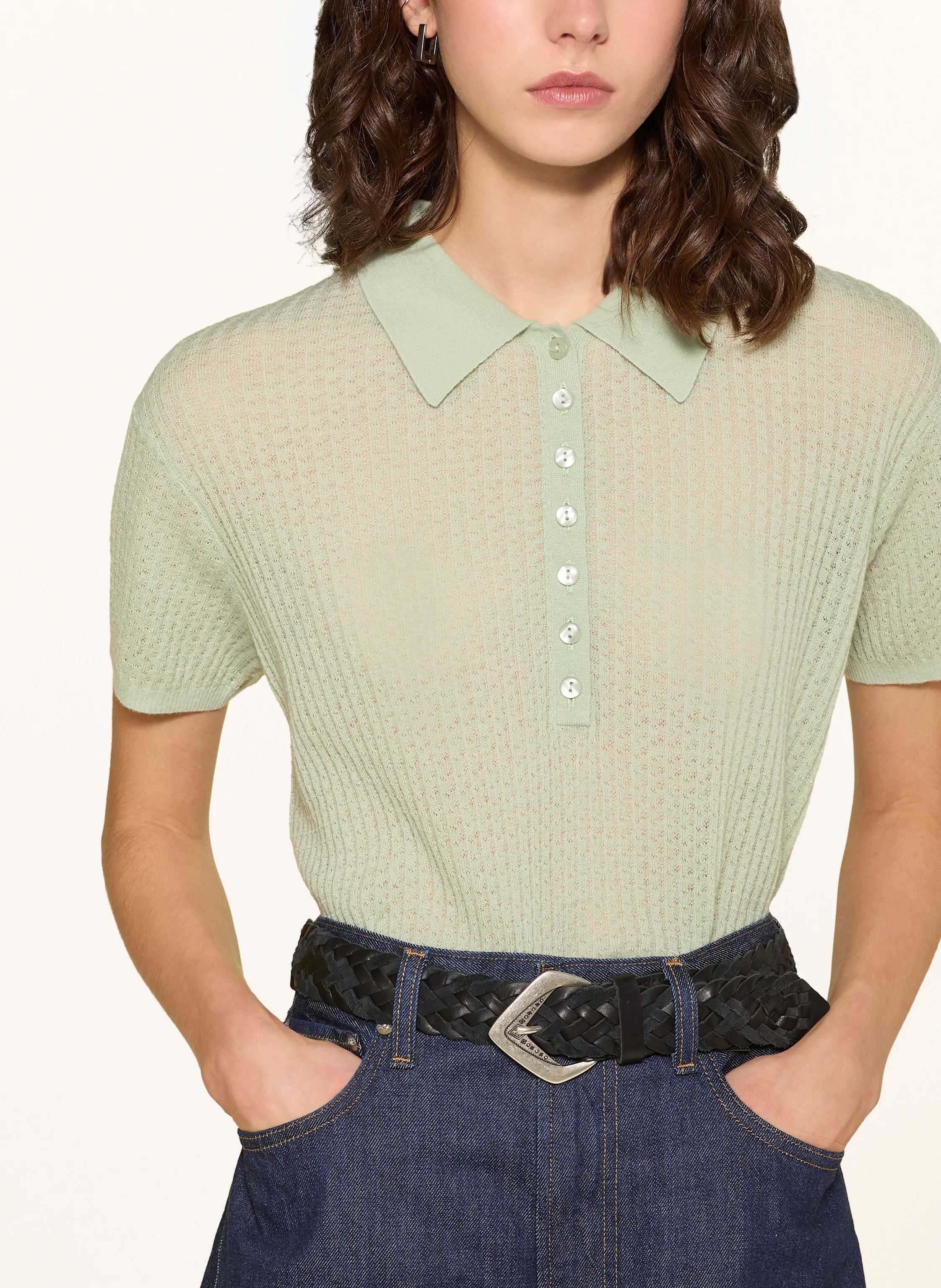 MRS & HUGS Strick-Poloshirt mit Cashmere