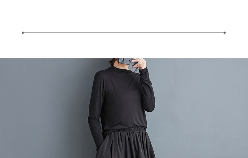 Lewwe - Maxi A-lijn rok met elastische taille en split