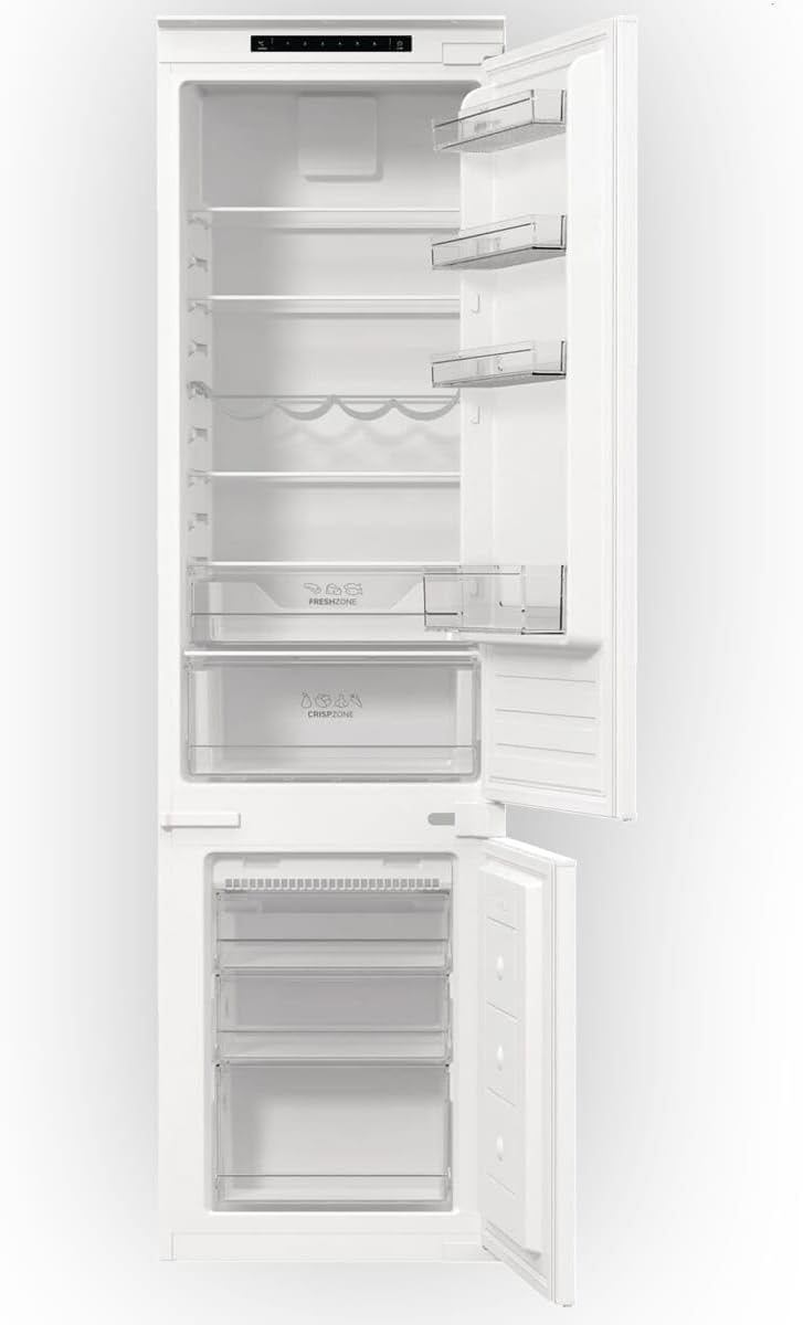Gorenje Einbau-Kühl-Gefrierkombination, 281 Liter, NoFrost DualAdvance, Umluft-Kühlsystem, Edelstahl, Weiß, Einfarbig, 194 cm Nische