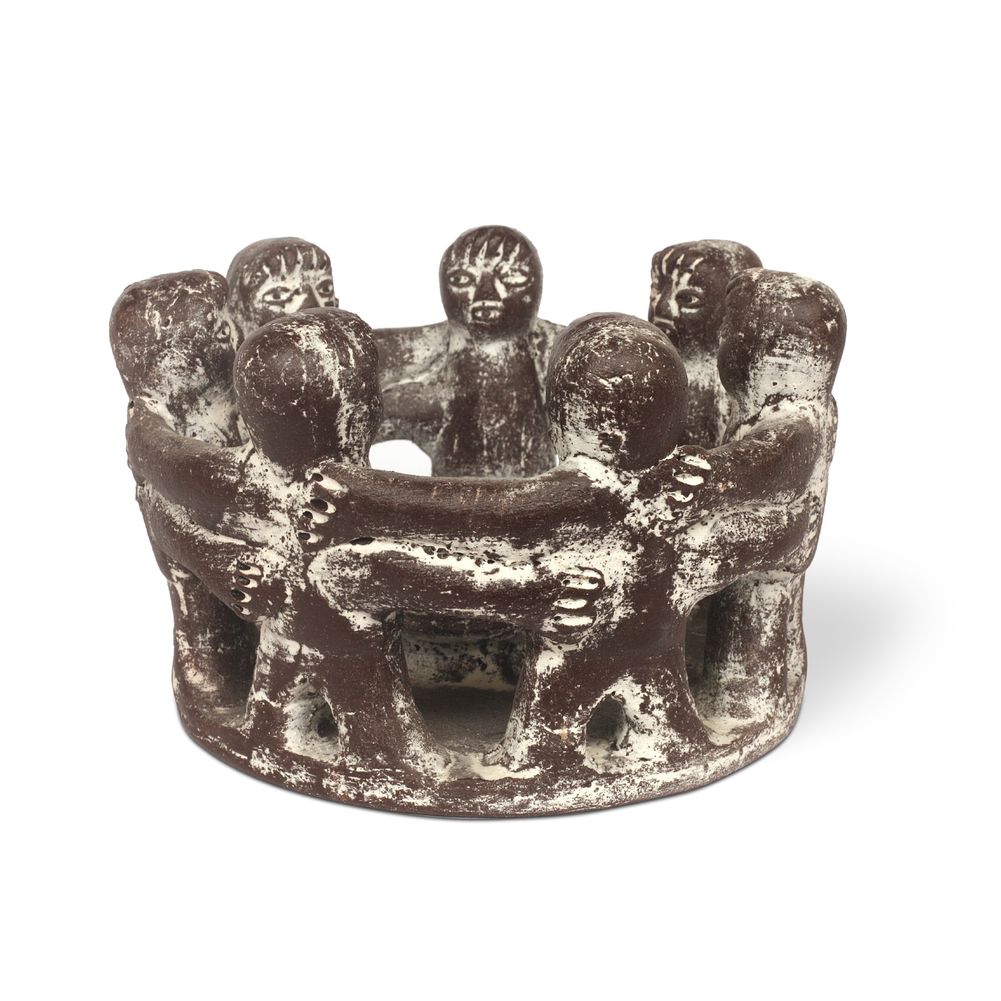 Kerzenhalter 'Friendship Circle 7', braun, Ø 19 cm, H 13 cm von fischer's lagerhaus