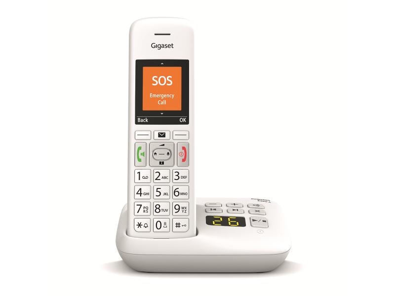 Gigaset Schnurlostelefon E390A weiss Grosstastentelefon von Gigaset