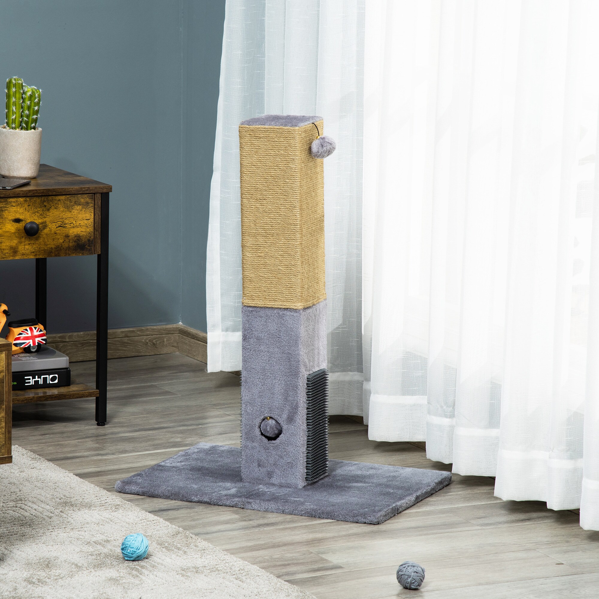 PawHut Kratzbaum geeignet für Katzen unter 5 kg grau 59,5L x 39B x 79H cm