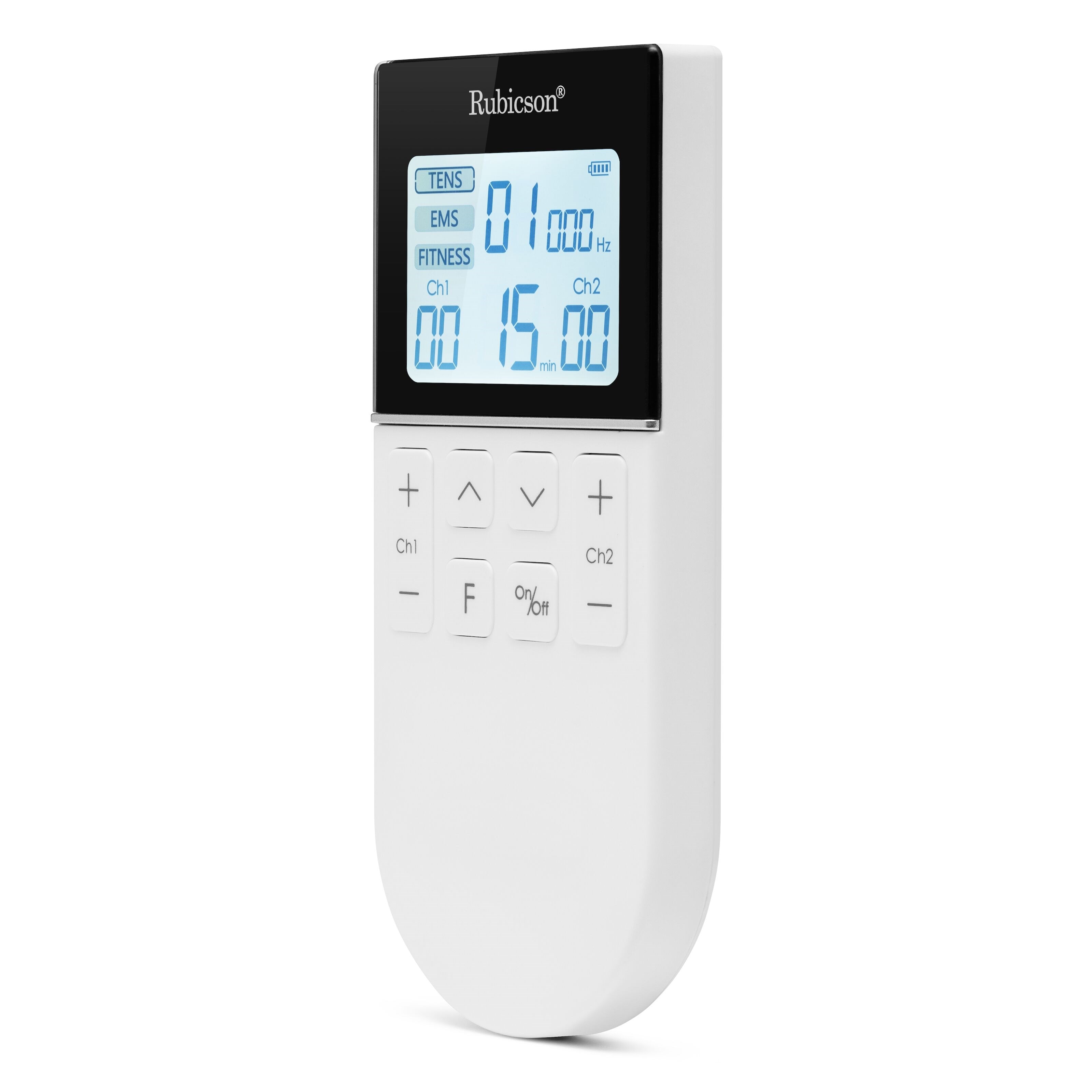 Rubicson TENS/EMS-muskelstimulator med 4 elektrodeplater