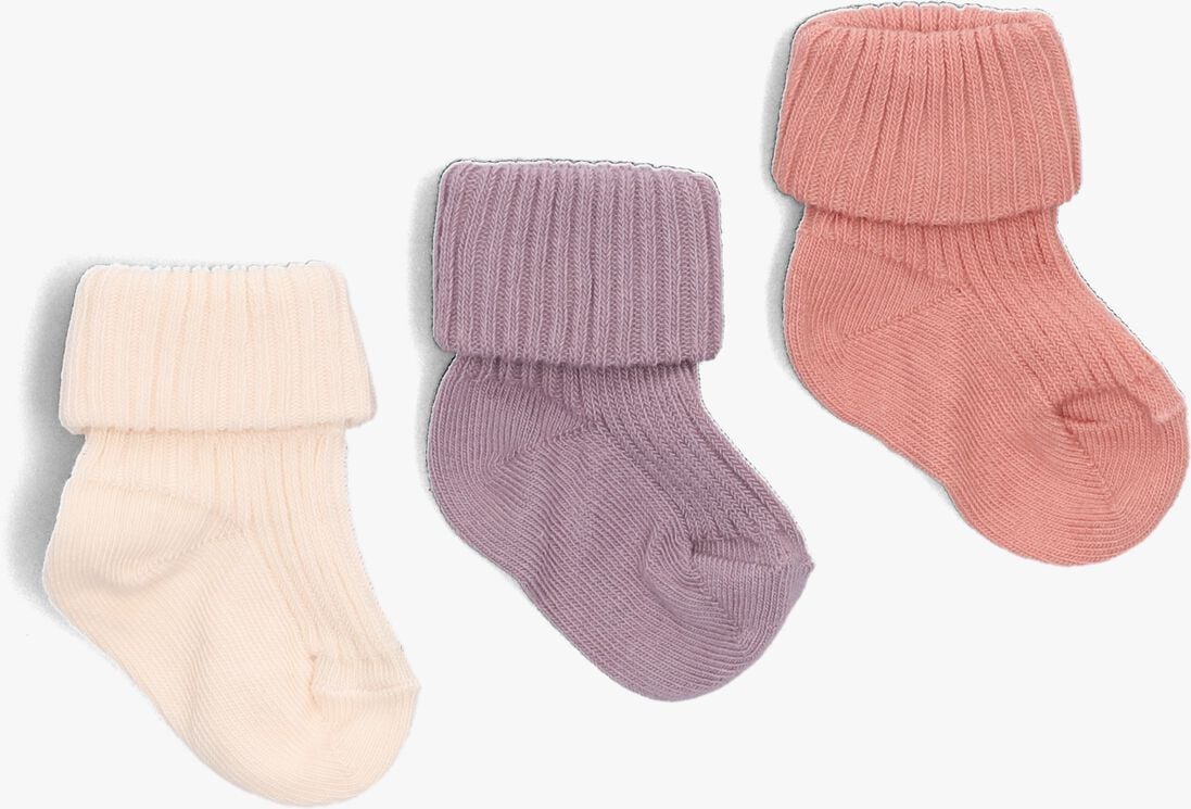 MP DENMARK lichtroze mp denmark sokken cotton rib baby sock 3-pack