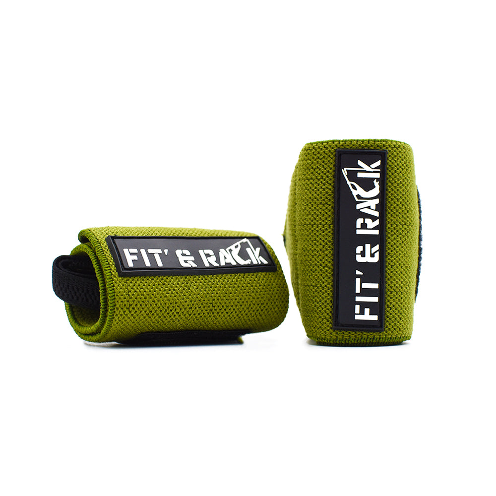 FIT AND RACK Bracelet de Force - Bande Poignet Velcro Kaki