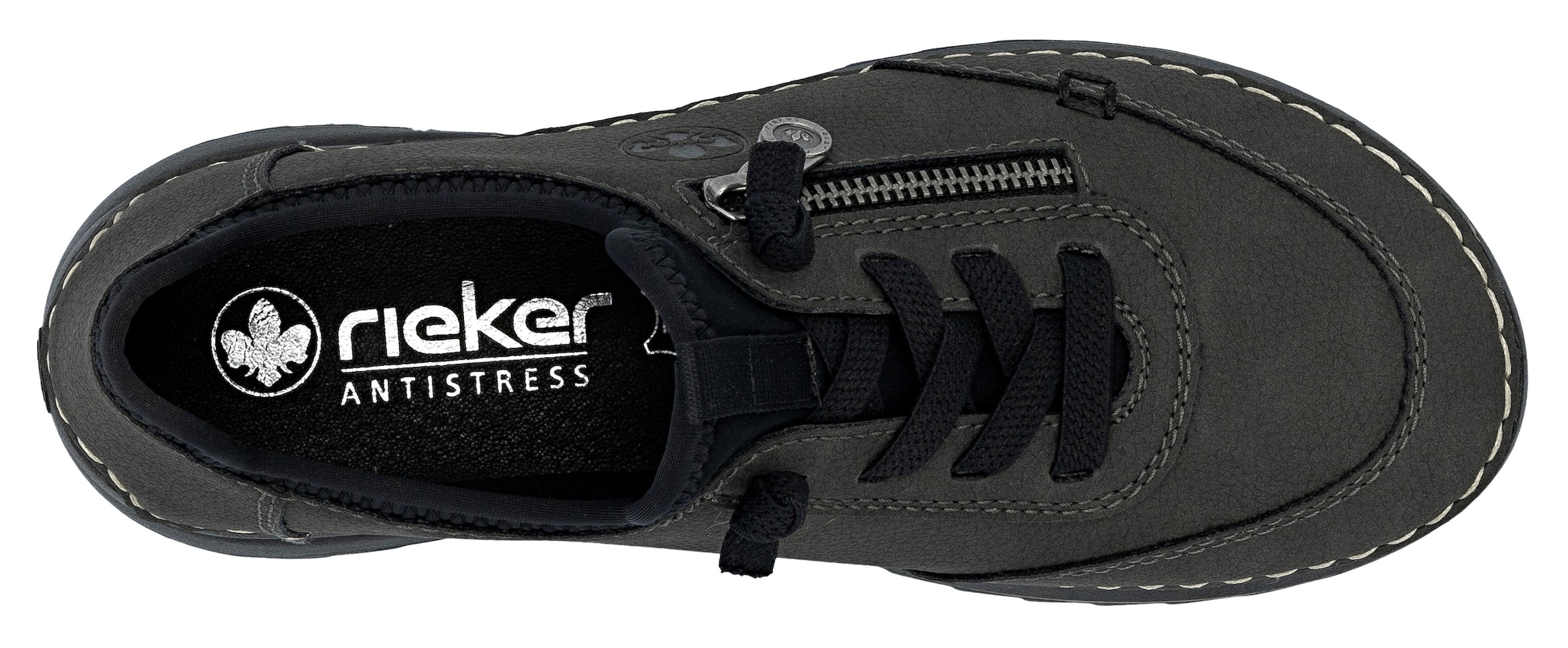Rieker Sneaker  Schnürschuh, Halbschuh, Slipper mit Kontrastnaht