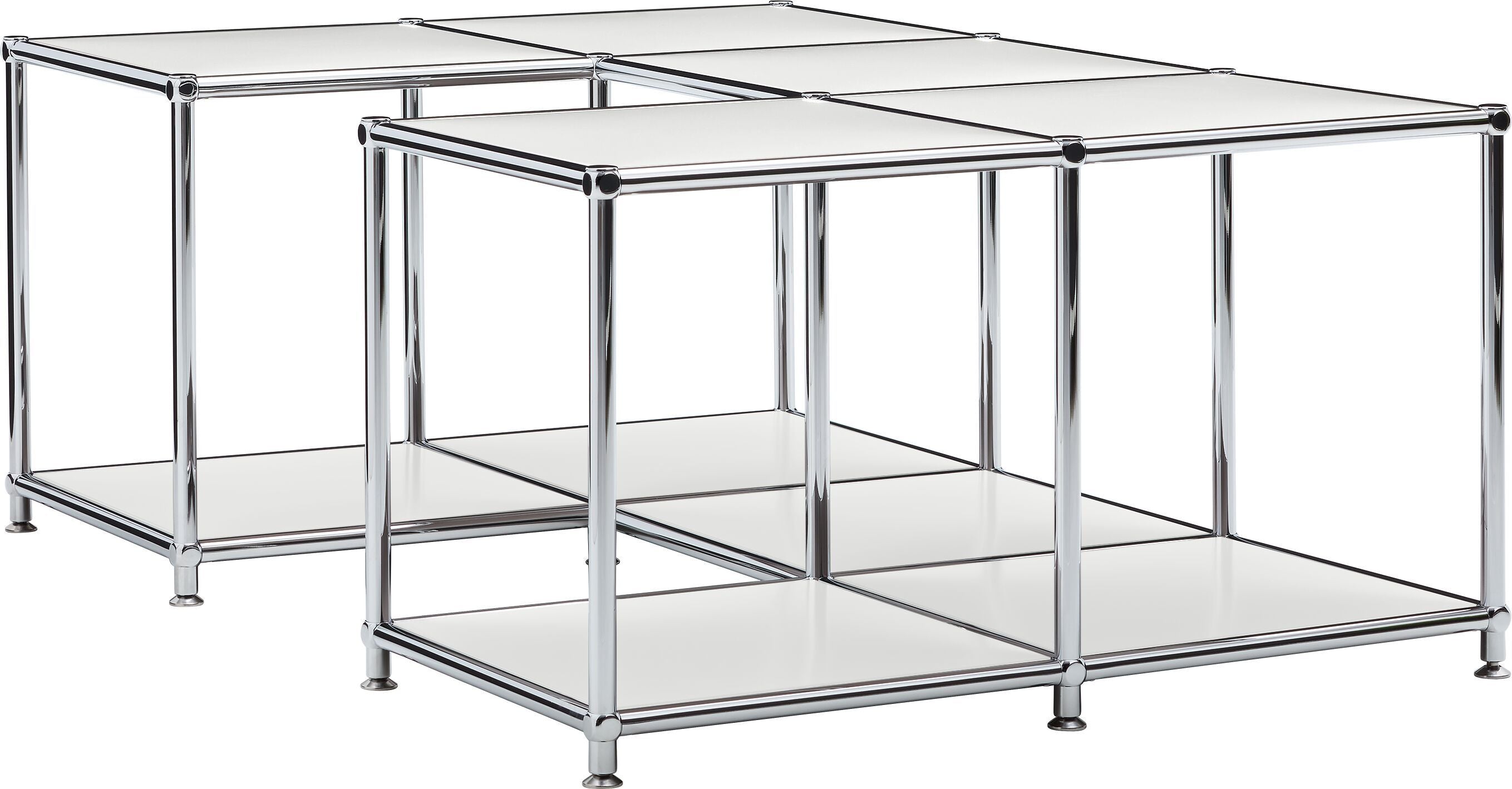 FLEXCUBE Salontisch - Hellgrau / B: 114.5 cm x T: 77.5 cm x H: 42.5 cm