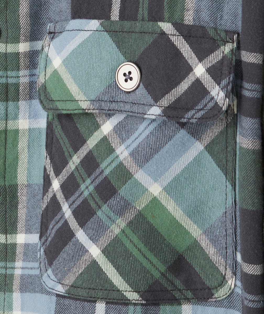 CHEMISE À CARREAUX GARÇON BLEU ET VERT AVEC POCHES