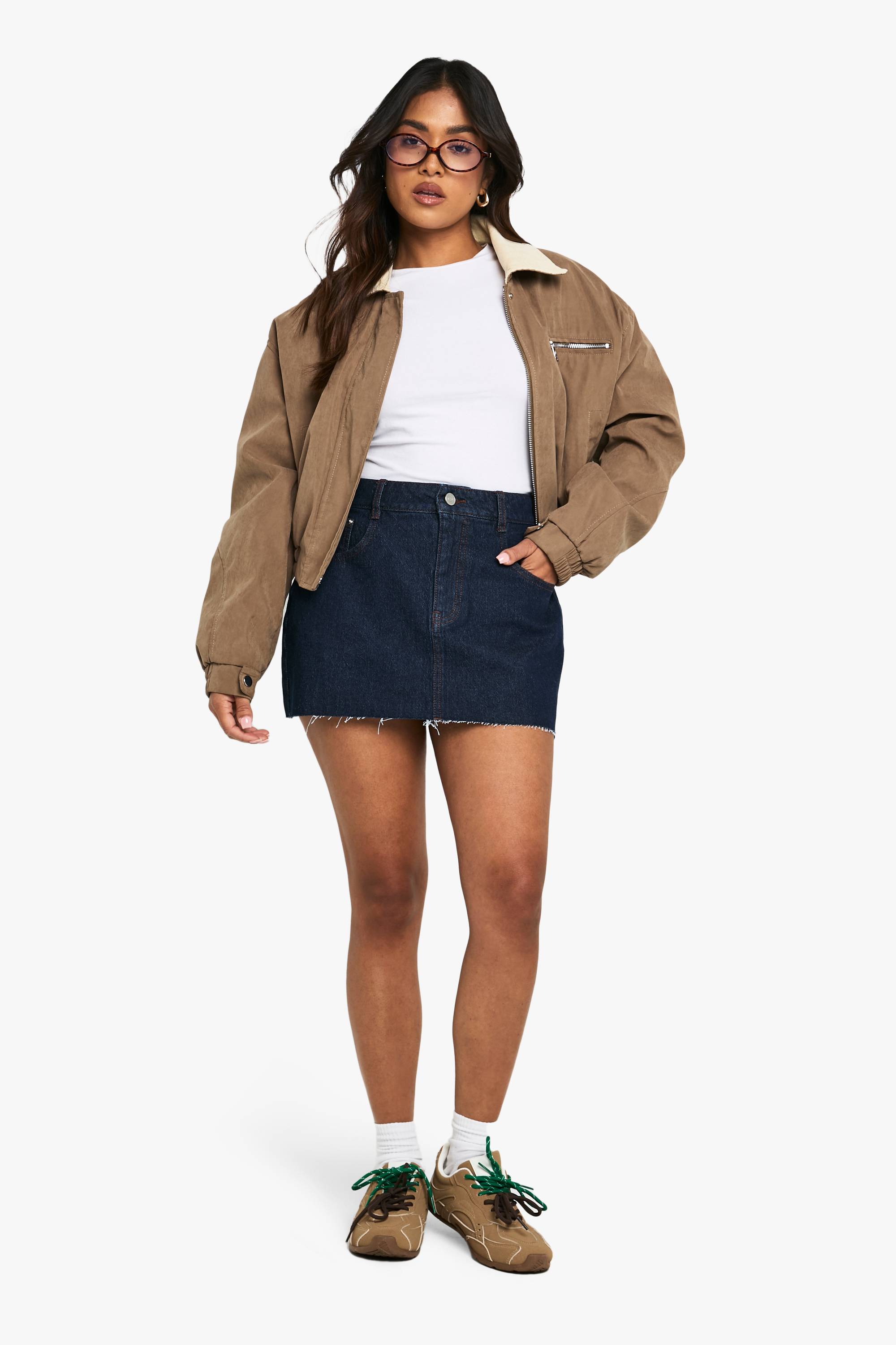 boohoo Mini jupe en denim Petite